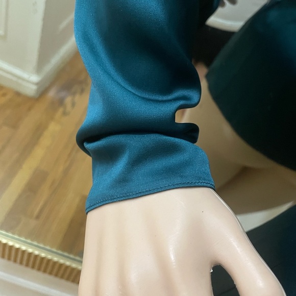 ASOS Deep Green Wrap Blouse with Buckle - Picture 3 of 11